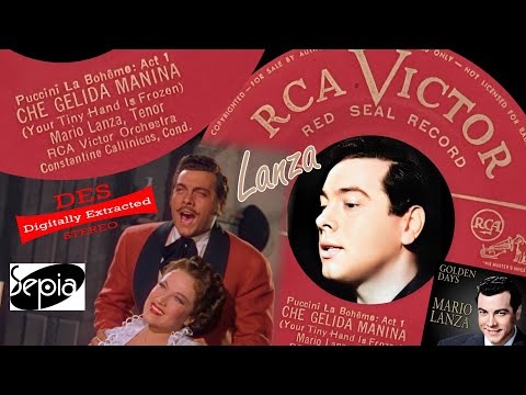 Mario Lanza "Che Gelida Manina" RCA 1949 now in DES (footage from the MGM film "The Great Caruso")