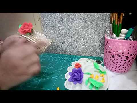 Hair clip tutorial + lilac flowers tutorial Arrangement with formic clay flowers