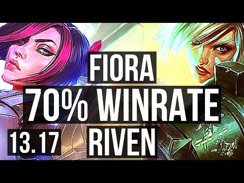 FIORA vs RIVEN (TOP) | 70% winrate, 6 solo kills | NA Master | 13.17
