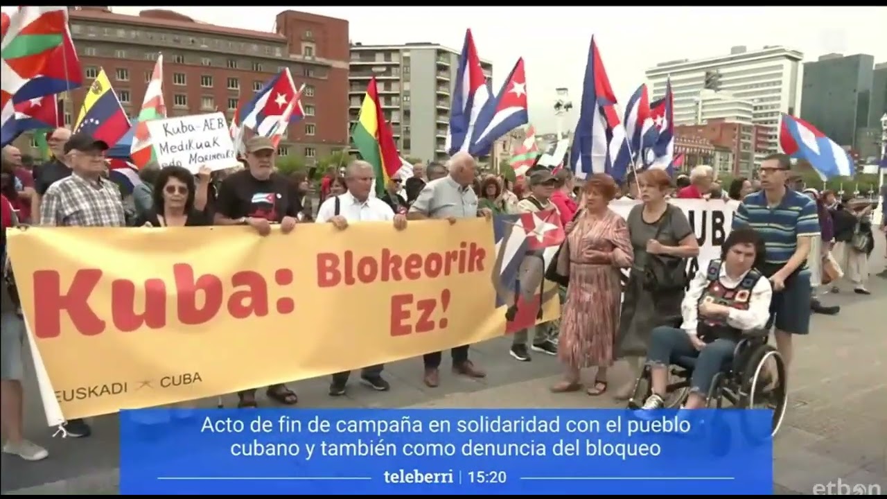 Teleberri (informativo de ETB): Bilbao cierre de la campaña "Argia eta Indarra Kubarentzat"