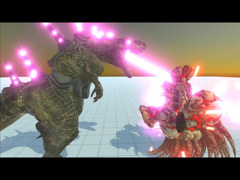 MECHA GODZILLASAURUS VS GODZILLASARUS AND ALL UNITS EPIC BATTLES  - ANIMAL REVOLT BATTLE SIMULATOR