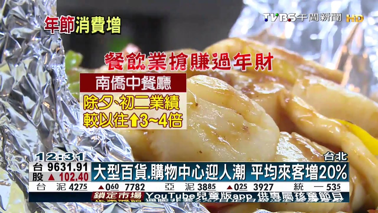 民眾過年消費不手軟 百貨、餐飲業大進補