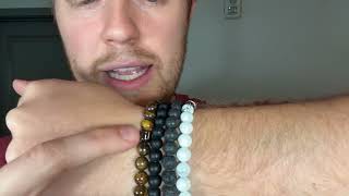 MOROTOLE Mens Beaded Bracelet Tiger Eye 8MM Natural Stone Beads Bracelet Set Review