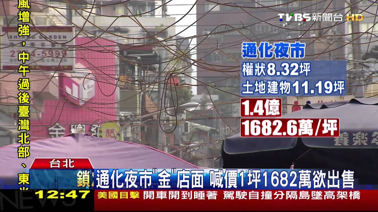 通化夜市「金」店面 喊價1坪1682萬欲出售