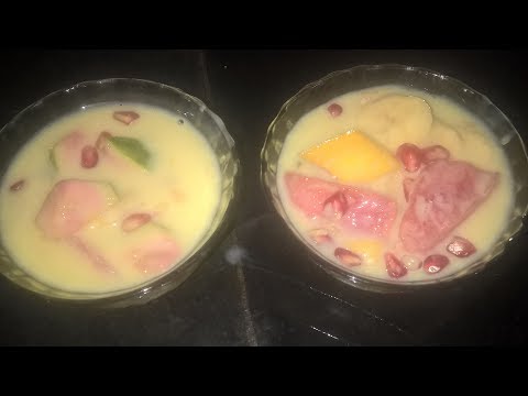 Fruit Custard recipe in telugu||simple mom telugu srilekha