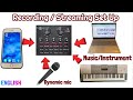 V8 Streaming Recording Set Up From Phone W Background Music From Keyboard Laptop W Dynamic Mic