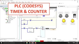 PLC Ladder Logic Diagram Implementation with Timer and Counter (Codesys)