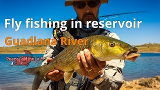 Fly fishing in reservoir