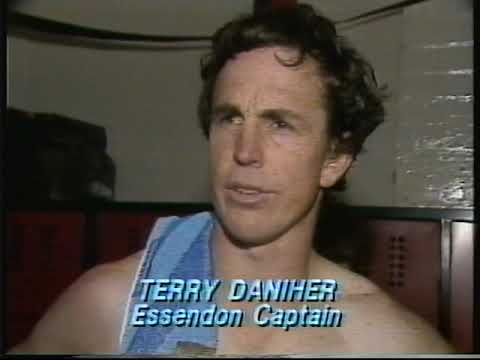 1984 Terry Daniher interview & highlights - Essendon vs Sydney - Windy Hill