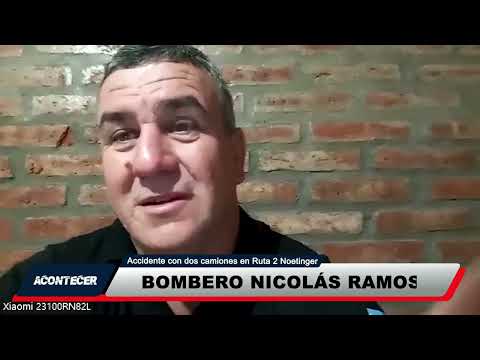 Noetinger: Accidente entre dos camiones en Ruta Provincial 2