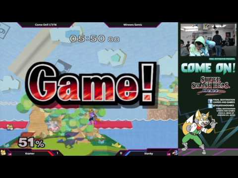 Come On!! 1/7/16 - Kramer (Fox) vs. Stanky (Falco) - SSBM Winners Semis