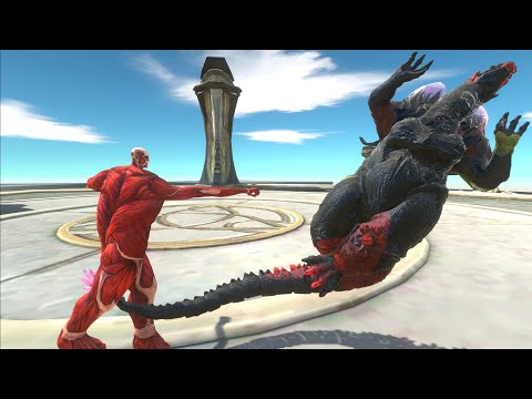 COLOSSAL TITAN VS SPACE GODZILLA SPINO BATMAN  - Animal Revolt Battle Simulator