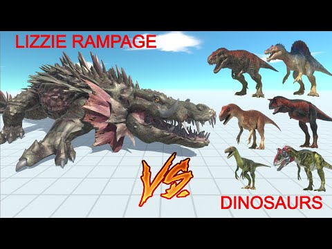 LIZZIE RAMPAGE vs ALL UNITS (Carnivore Dinosaurs) - Animal Revolt Battle Simulator