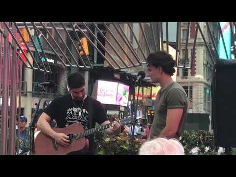 Dru Serkes and Cory Jeacoma #BroadwayBuskers in Times Square