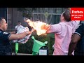 GRAPHIC WARNING: Man Attempts Self-Immolation Outside The White House During Pro-Palestinian Protest