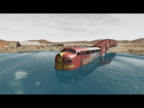 Train Vs Deep Water Crashes 07 - BeamNG Drive | BeamNG High Speed