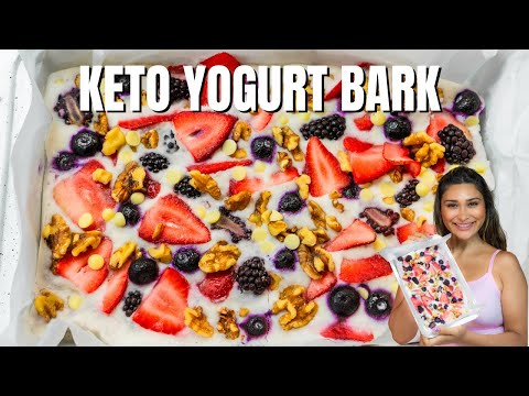 Keto Yogurt Bark! Easy Dairy Free Keto Yogurt Bars YOU...