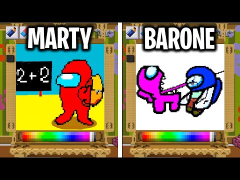 MARTY PERDE contro un HACKER - GARA DI DISEGNO AMONG US su MINECRAFT ITA