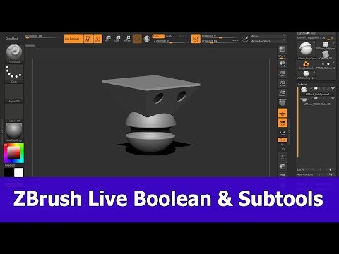 ZBrush 2018 Live Boolean Tutorial : Subtools