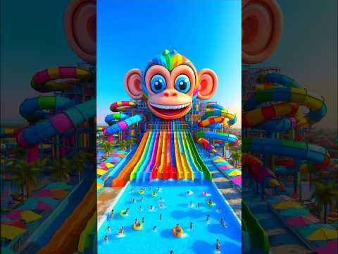 ❤️ Evolution of Catapillar : Big Monkey Water Slider Park 🥰 #cat #cute #love #shorts