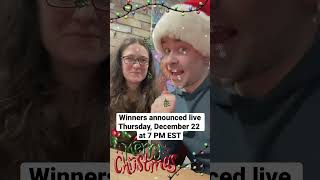Winners will be announced. December 22, 7 PM EST live!￼