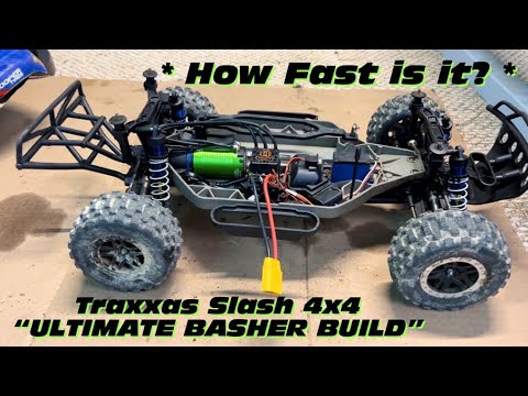 How FAST is The Traxxas Slash 4x4 “ULTIMATE BASHER BUILD”? ?  //  3s and 4s SPEED TEST !!
