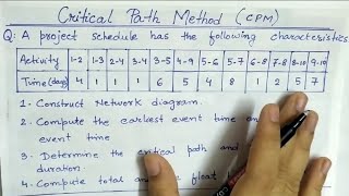 Lec-37 Critical Path Method In Operation Research | In Hindi