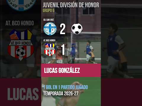⚽ 2-1 Gol de Lucas González | SD. San José 2-2 AT. Barranco Hondo | División de Honor Juvenil