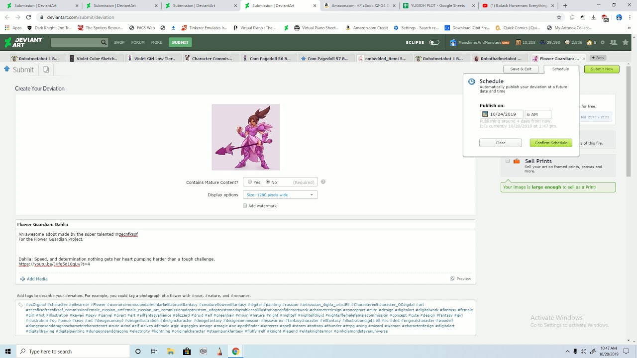 how to make a schedule post on deviantart