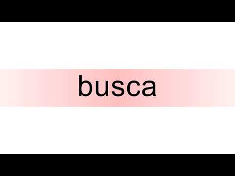 How to pronounce busca