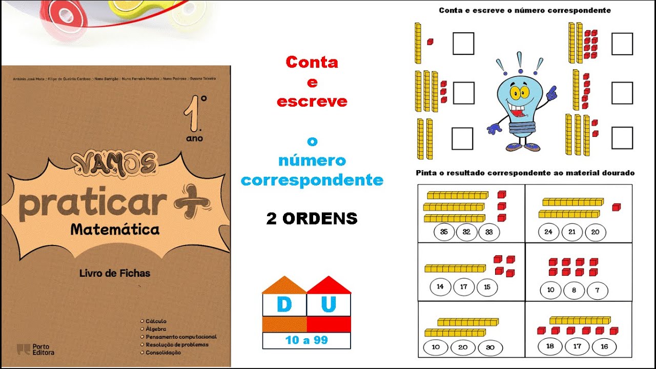 Conta e escreve o número correspondente - 2 ordens - Matemática 1º ano
