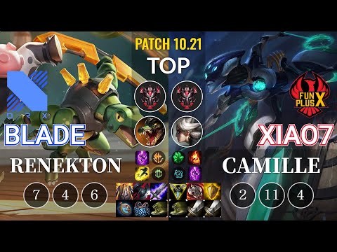 DRX Blade Renekton vs FPB xiao7 Camille Top - KR Patch 10.21