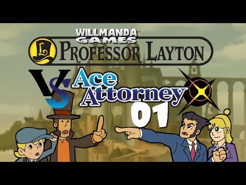 Let's Play Professor Layton vs Phoenix Wright Ace Attorney - part 1 - Witches get Stitches