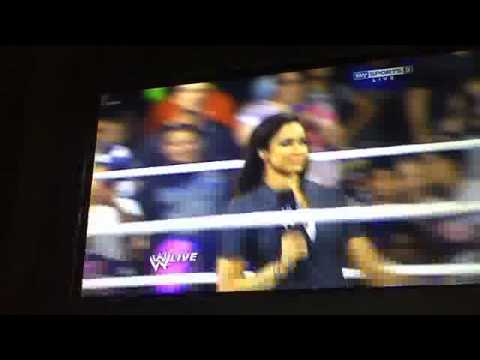 AJ announces the main event RAW 8/14/12