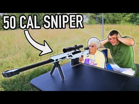 Shooting 50 Caliber Sniper Rifle with 147 Year Old Grandma!