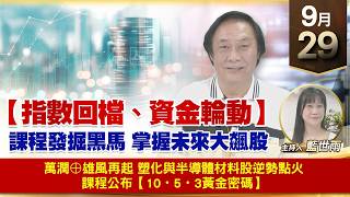 【財經至尊】 王曈 0929《【指數回檔、資金輪動】》萬潤⊕雄風再起 塑化與半導體材料股逆勢點火 課程公布【10・5・3黃金密碼】