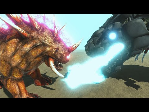 GIANTGODZILLASAURUS VS WORKSHOP UNITS EPIC BATTLE - ANIMAL REVOLT BATTLE SIMULATORS