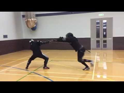 AHF Longsword vs rapier sparring - Nick vs Tom 1/2 speed