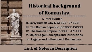 Historical Background of Roman law| Legal System | Roman legal system| Roman History | ancient Rome