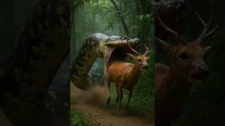 You Won’t Believe What This Giant Python Did to the Deer 😳🔥 | #Shorts #wildlife