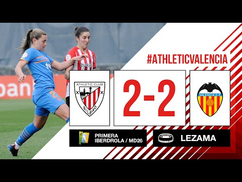 Imagen de portada del video RESUMEN I Athletic Club 2-2 Valencia CF I J26 Primera Iberdrola 2021-22 I Laburpena