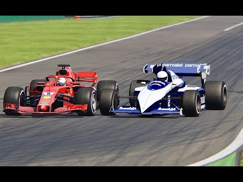 Ferrari F1 2018 vs Brabham F1 1984 - Monza