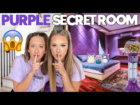 WE BUILT AN ALL PURPLE SECRET ROOM 🤫💜 *MUST SEE*