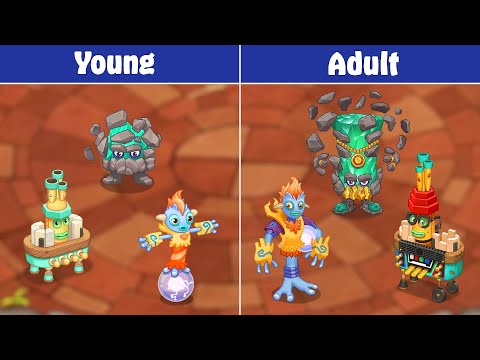 All Celstial Comparisons with Young & Adult in My Singing Monsters