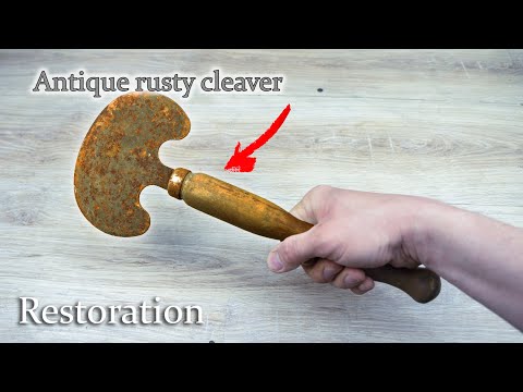 Antique rusty cleaver restoration