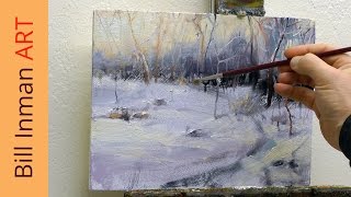 preview picture of video 'Art Class Oil Painting Demo Winter Snow - Muncie, Indiana'