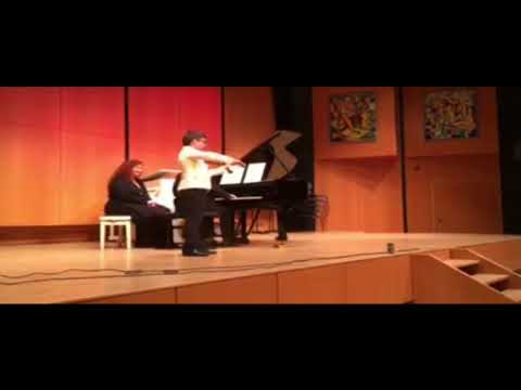 Floris Poppe (10) plays Amstelveldvlucht, composer Martina Eisenreich