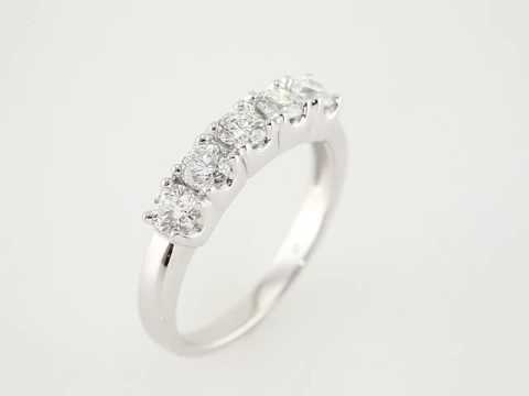 5 Round Diamond Band Wedding Anniversary Ring 0.25 ct each SI2 1.26 tcw