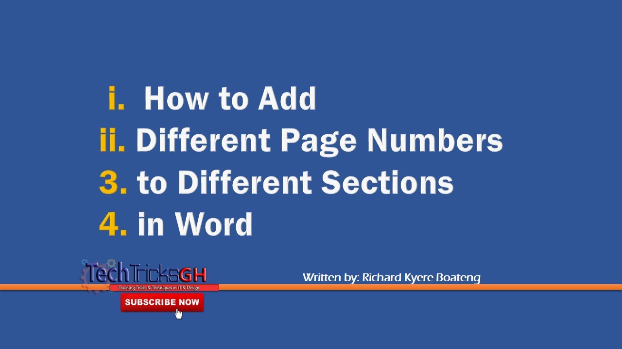How to insert page numbers in Word with a section break?