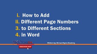 How to Add Different Page Numbers to Different Sections in Word | TechTricksGh